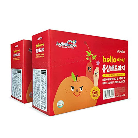 [Aolda] Korean Pear and Red Ginseng Juice Pouches 80ml x 20